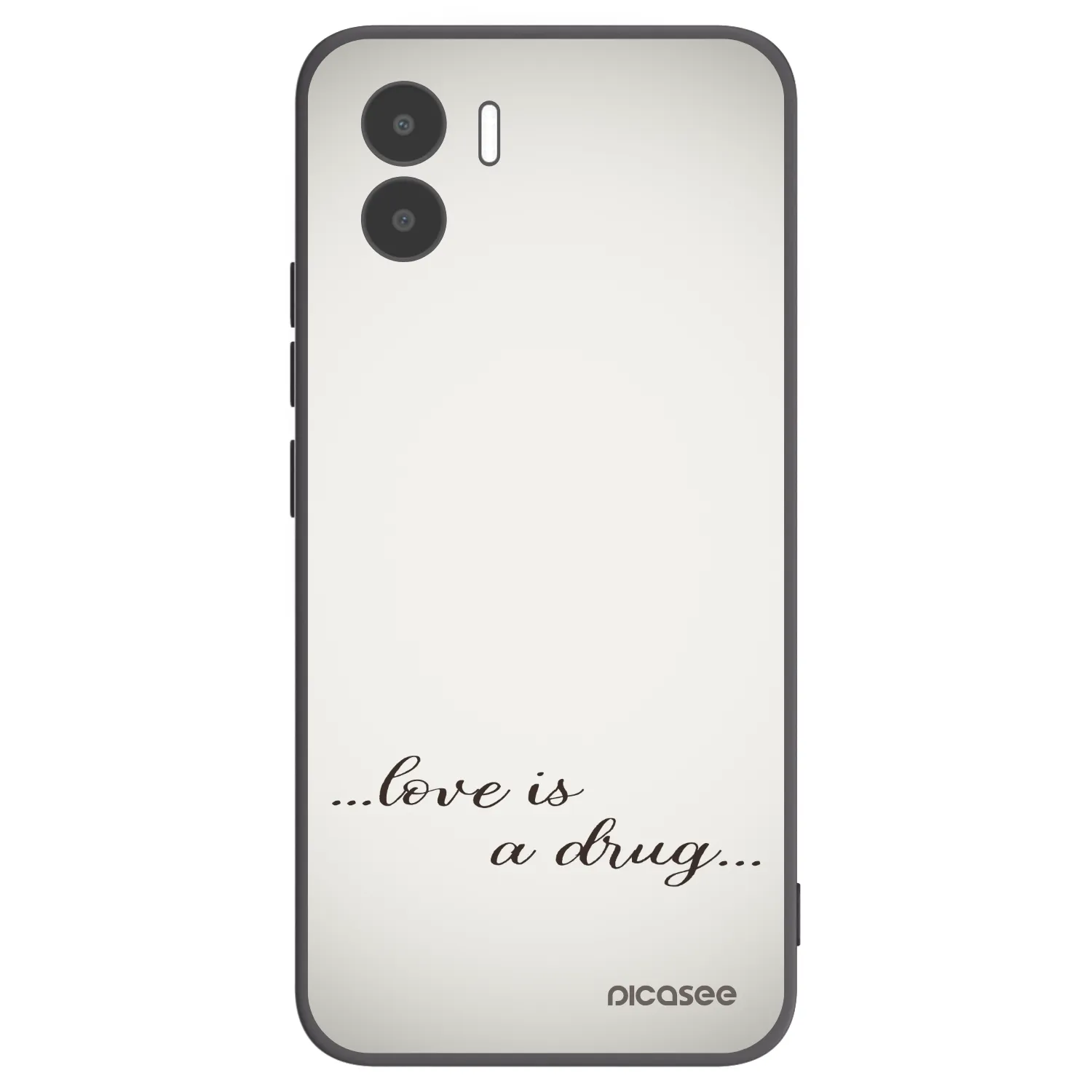 Picasee Xiaomi Redmi A1 Hülle - Schwarzes Silikon - Love is a drug