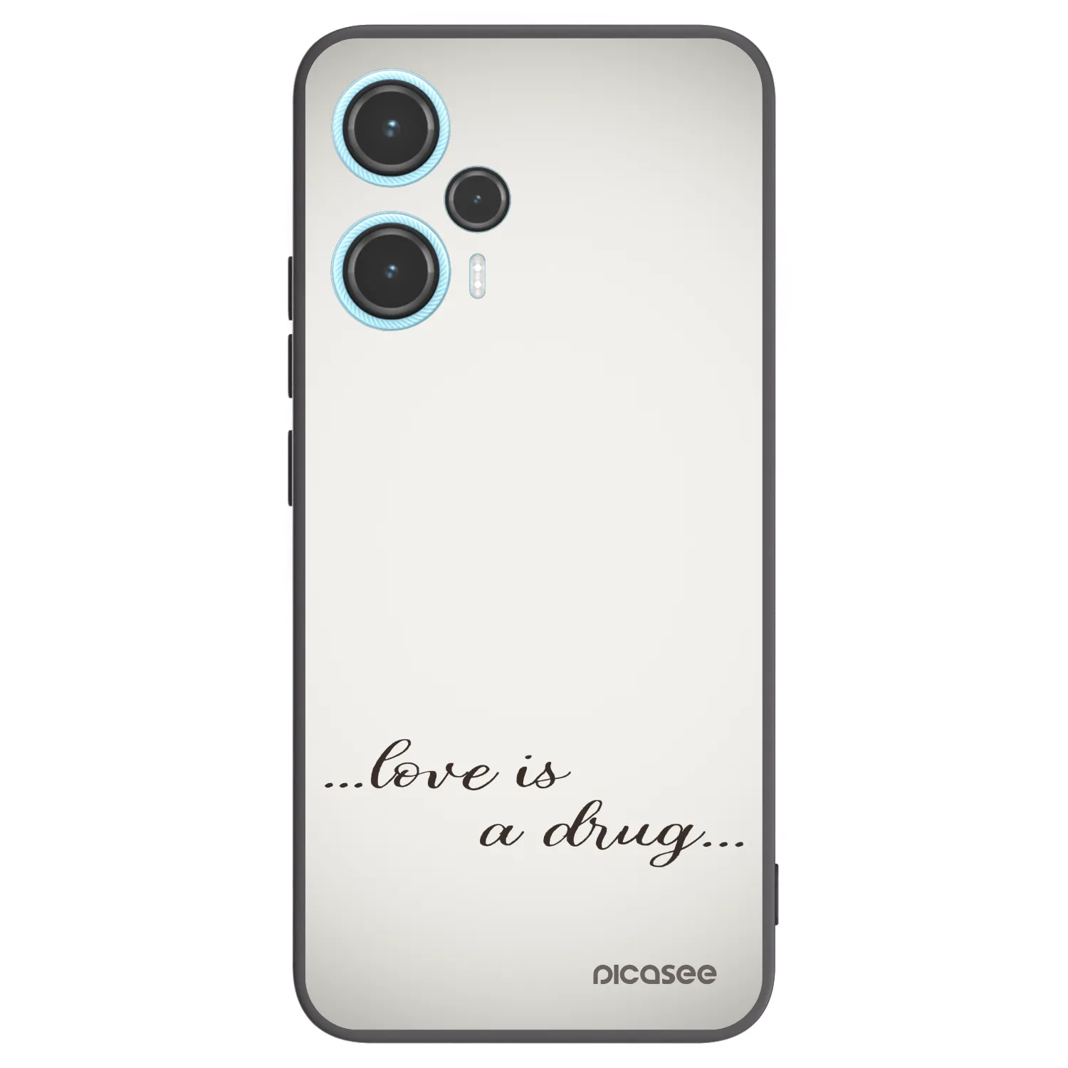 Picasee Xiaomi Poco F5 Hülle - Schwarzes Silikon - Love is a drug