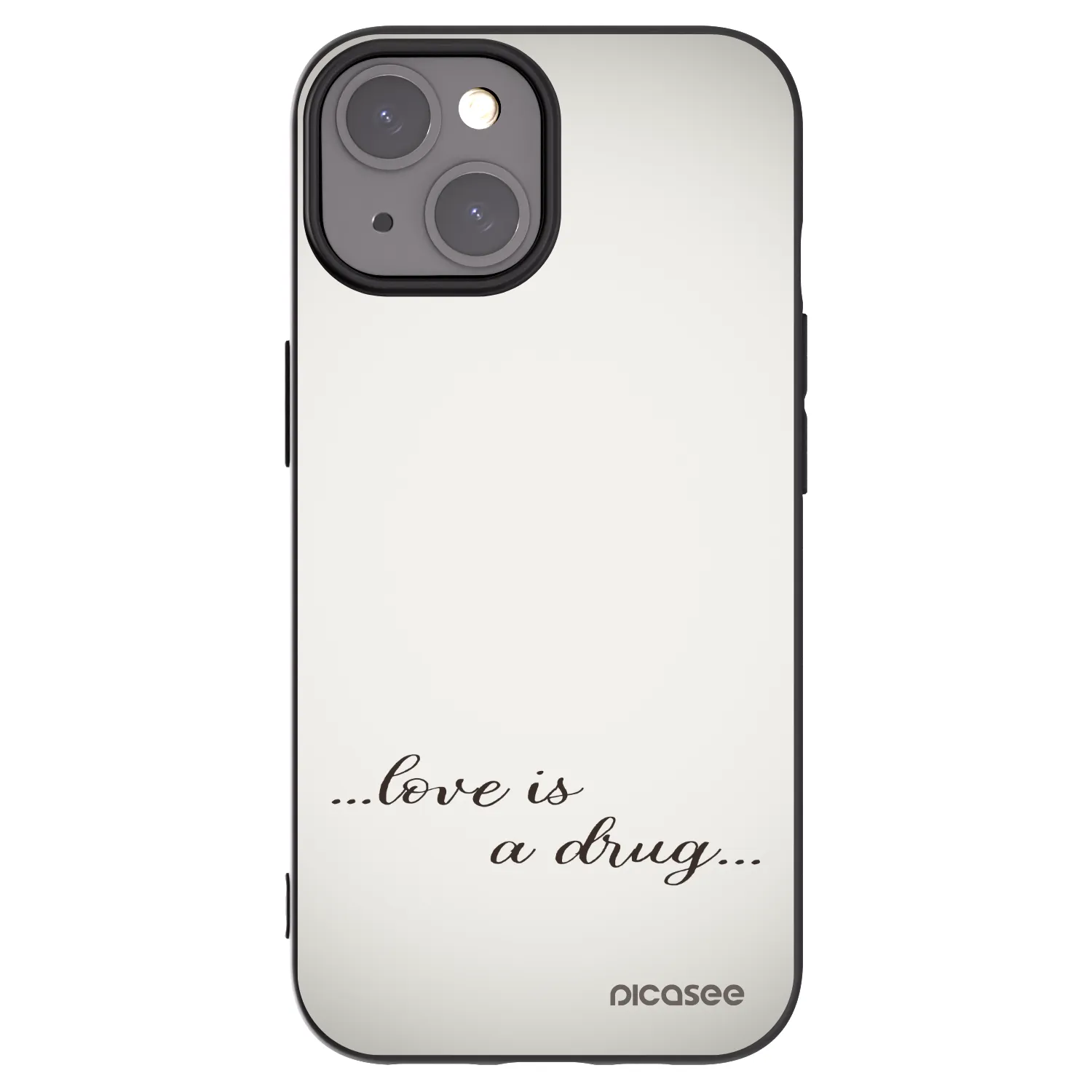 Picasee Apple iPhone 15 Hülle - Schwarzes Silikon - Love is a drug