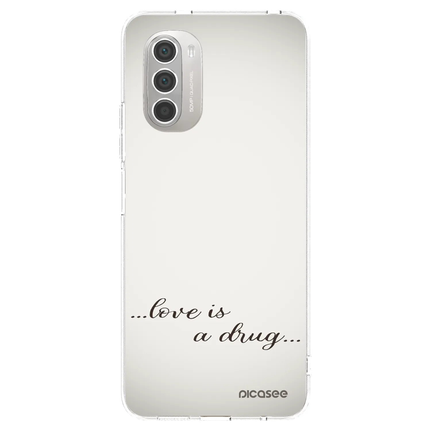 Picasee Motorola Moto G51 Hülle - Transparentes Silikon - Love is a drug