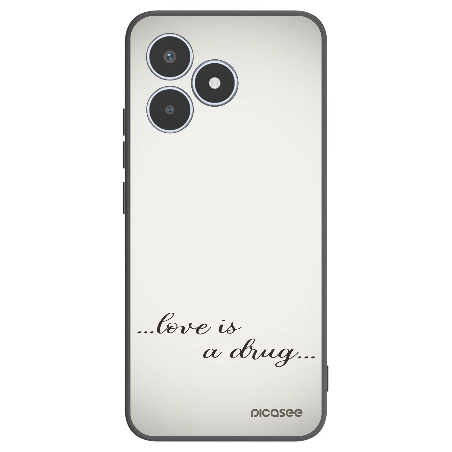 Picasee Realme C53 Hülle - Schwarzes Silikon - Love is a drug