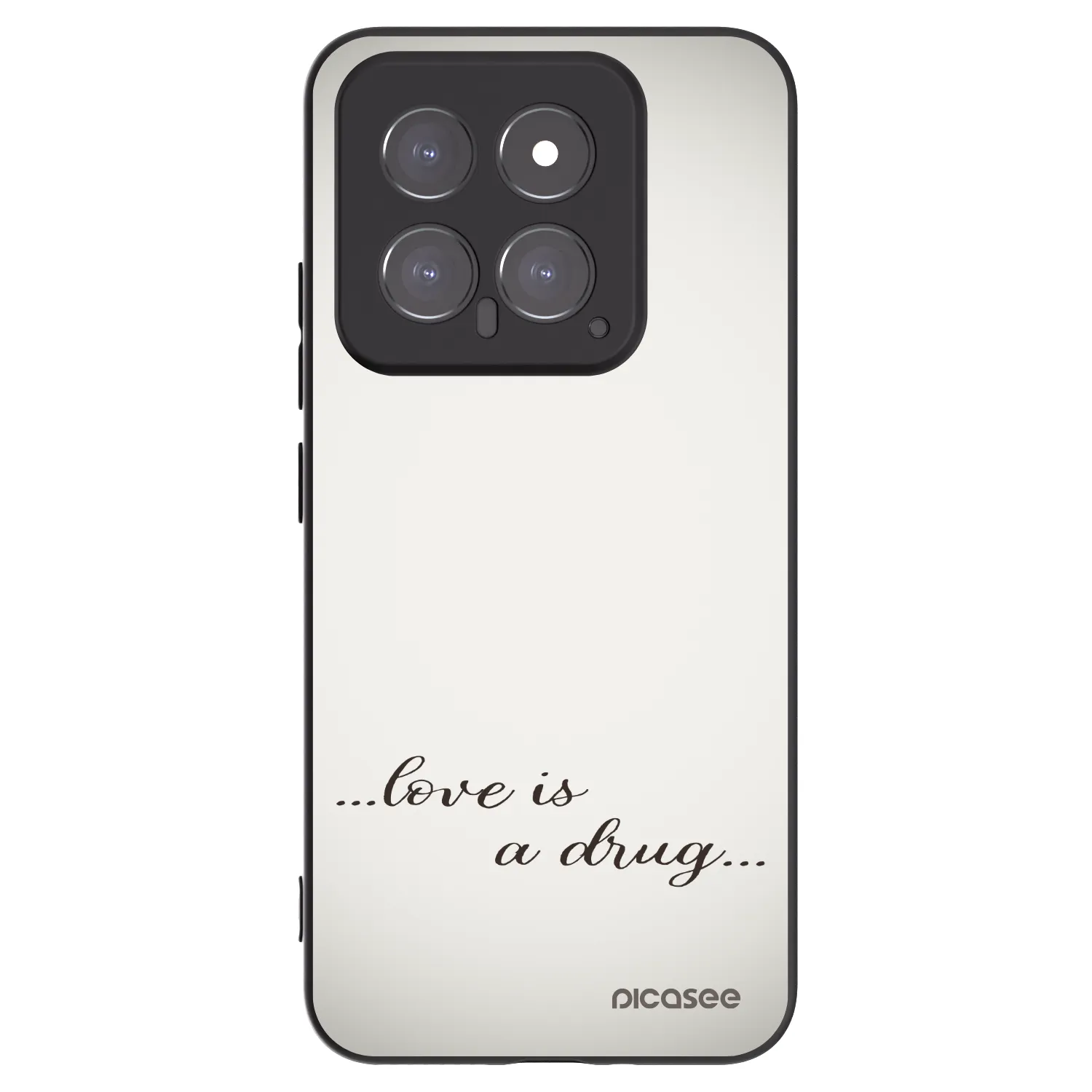 Picasee Xiaomi 14 Hülle - Schwarzes Silikon - Love is a drug