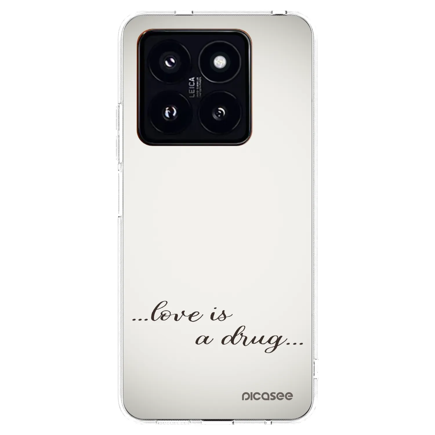 Picasee Xiaomi 14 Pro Hülle - Transparentes Silikon - Love is a drug
