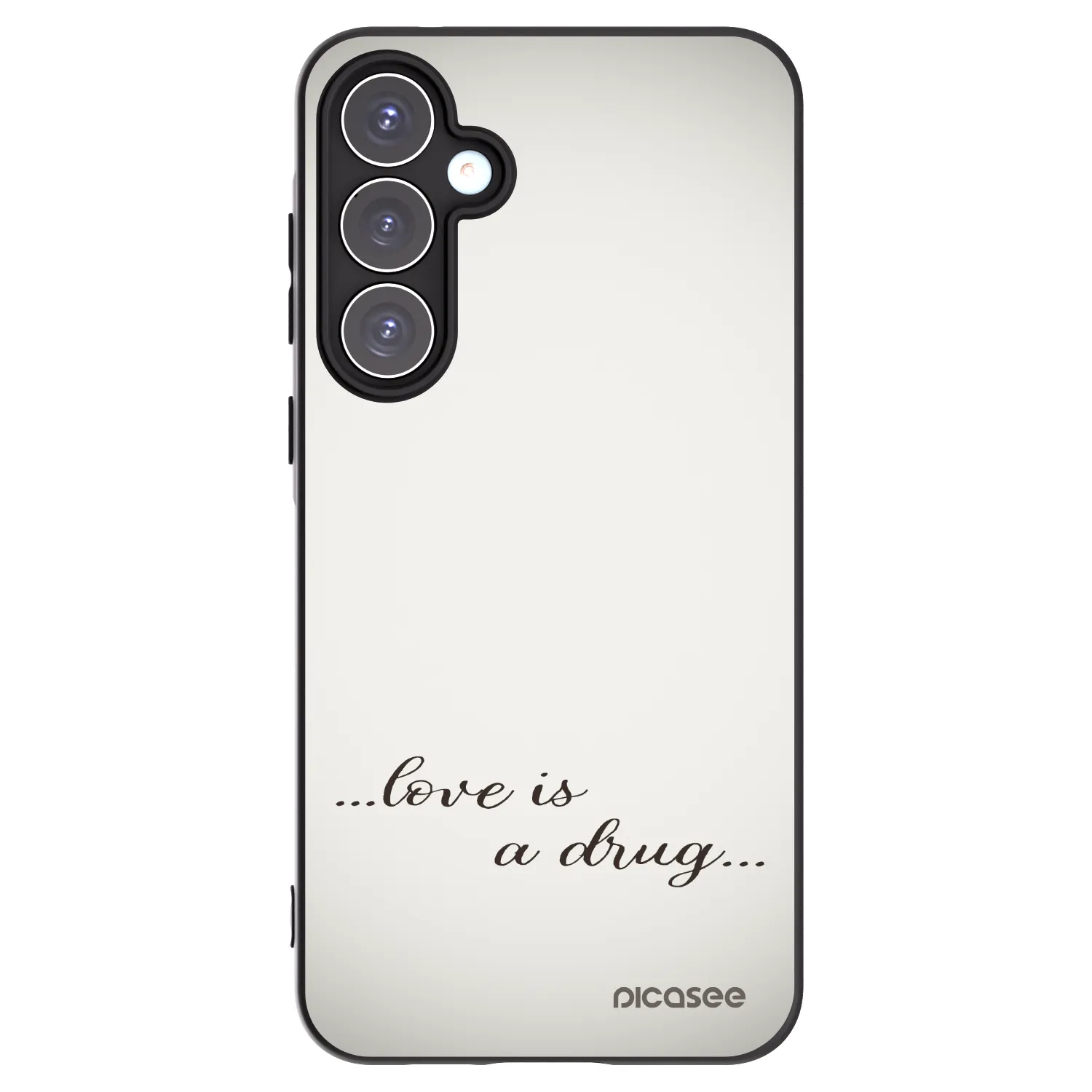 Picasee Samsung Galaxy A55 5G A556B Hülle - Schwarzes Silikon - Love is a drug