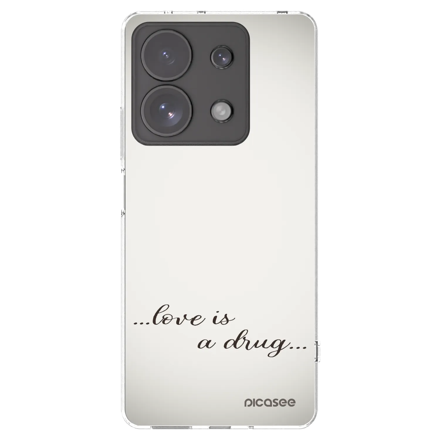 Picasee Xiaomi Redmi Note 13 Pro 4G Hülle - Transparentes Silikon - Love is a drug
