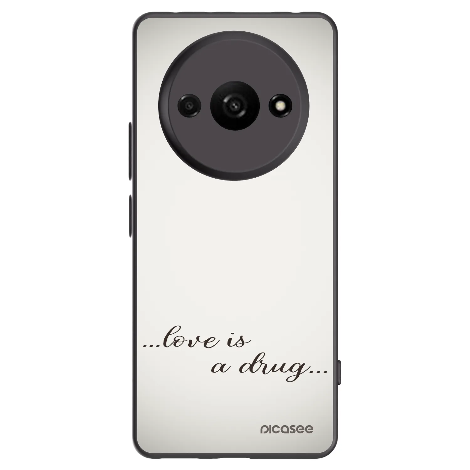 Picasee Xiaomi Redmi A3 Hülle - Schwarzes Silikon - Love is a drug