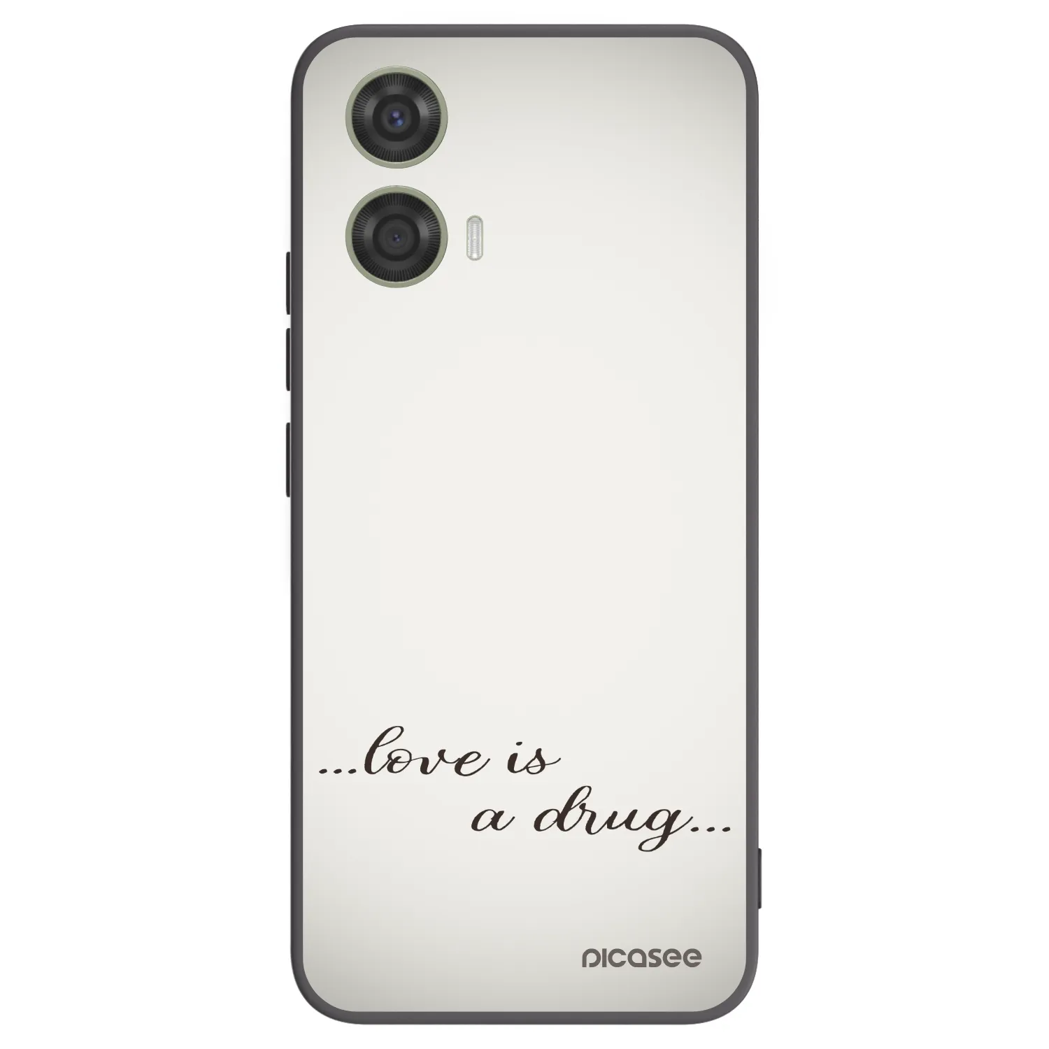 Picasee Motorola Moto G24 Hülle - Schwarzes Silikon - Love is a drug