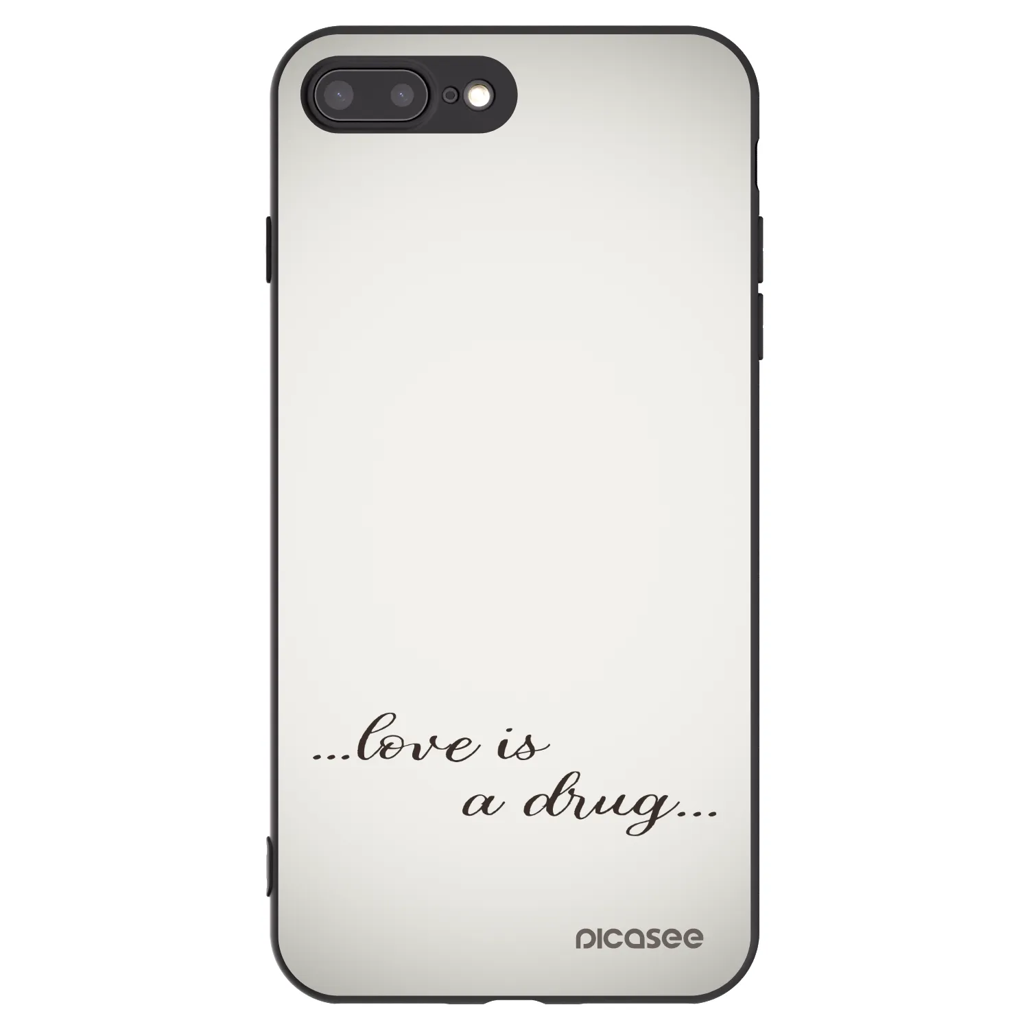 Picasee Apple iPhone 8 Plus Hülle - Schwarzes Silikon - Love is a drug