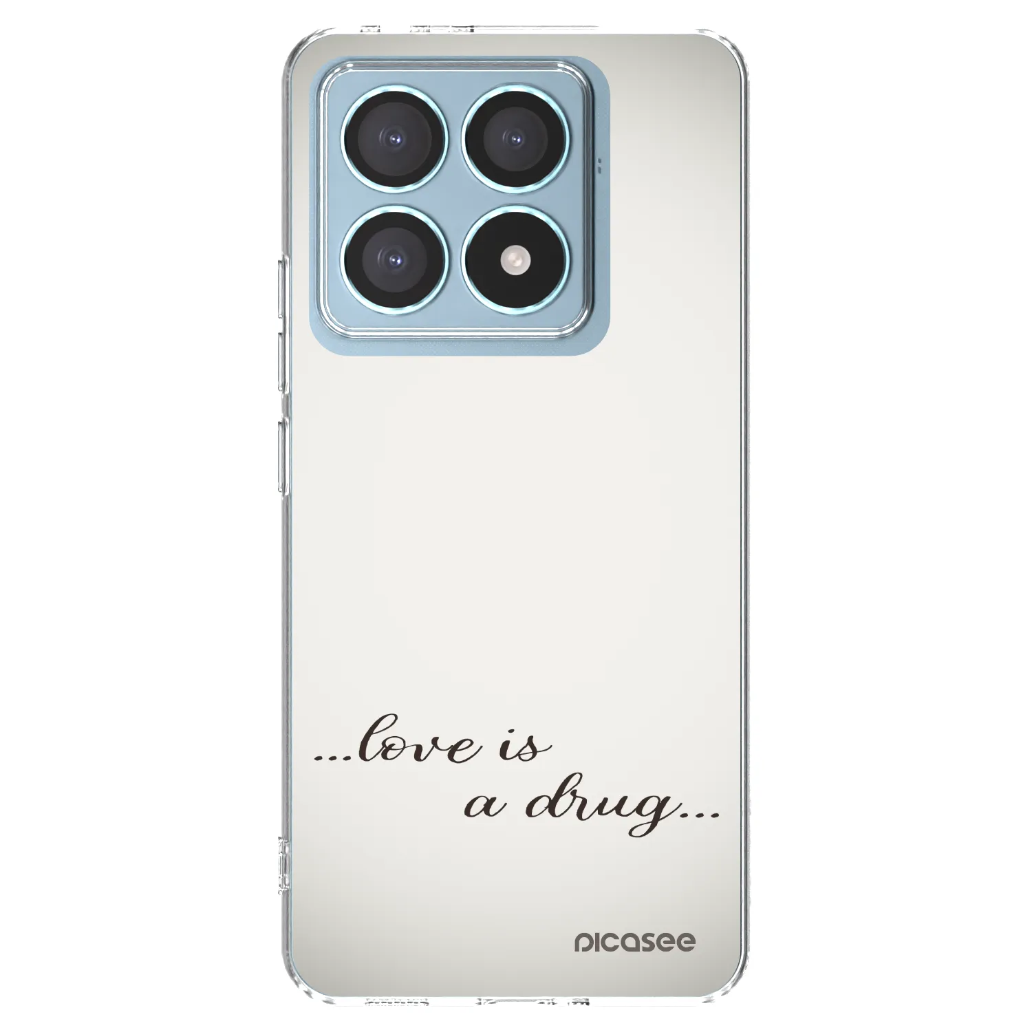 Picasee Xiaomi 14T Pro Hülle - Transparentes Silikon - Love is a drug