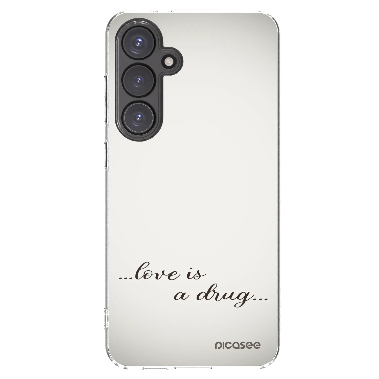 Picasee Samsung Galaxy S24 FE S721B Hülle - Transparentes Silikon - Love is a drug