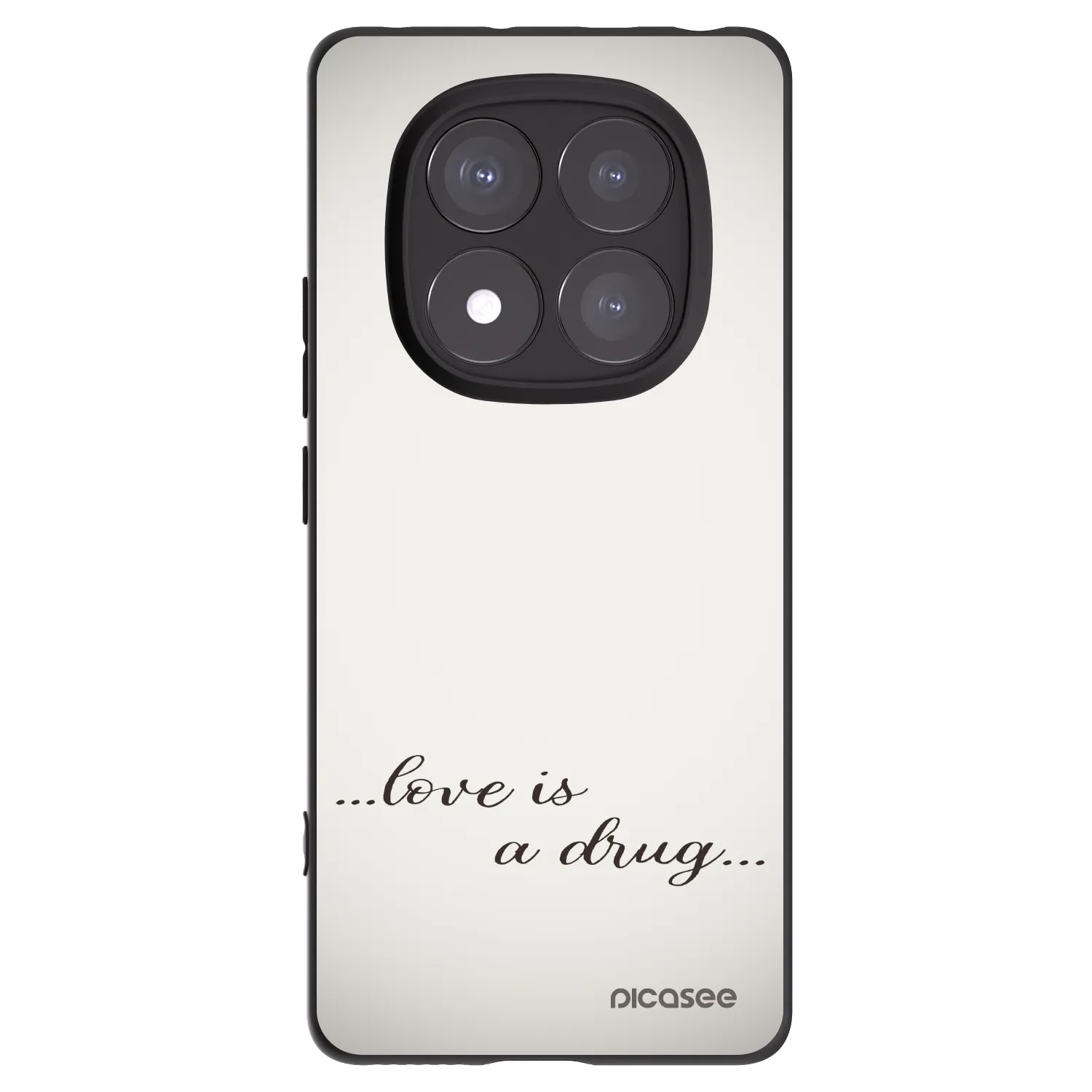 Picasee Xiaomi Redmi Note 14 Pro 5G Hülle - Schwarzes Silikon - Love is a drug