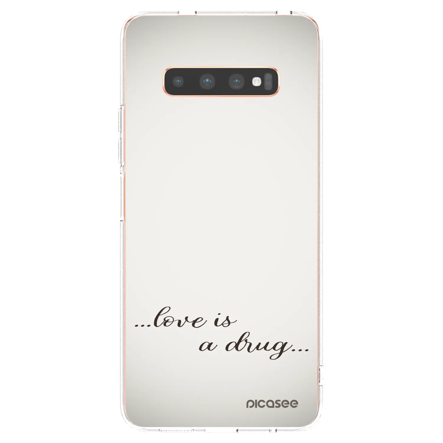 Picasee Samsung Galaxy S10 Plus G975 Hülle - Transparentes Silikon - Love is a drug