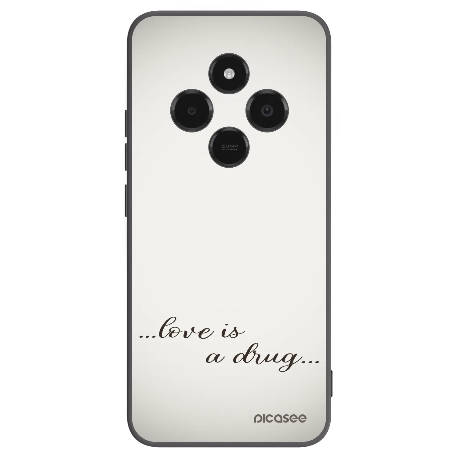 Picasee Xiaomi Poco C75 Hülle - Schwarzes Silikon - Love is a drug