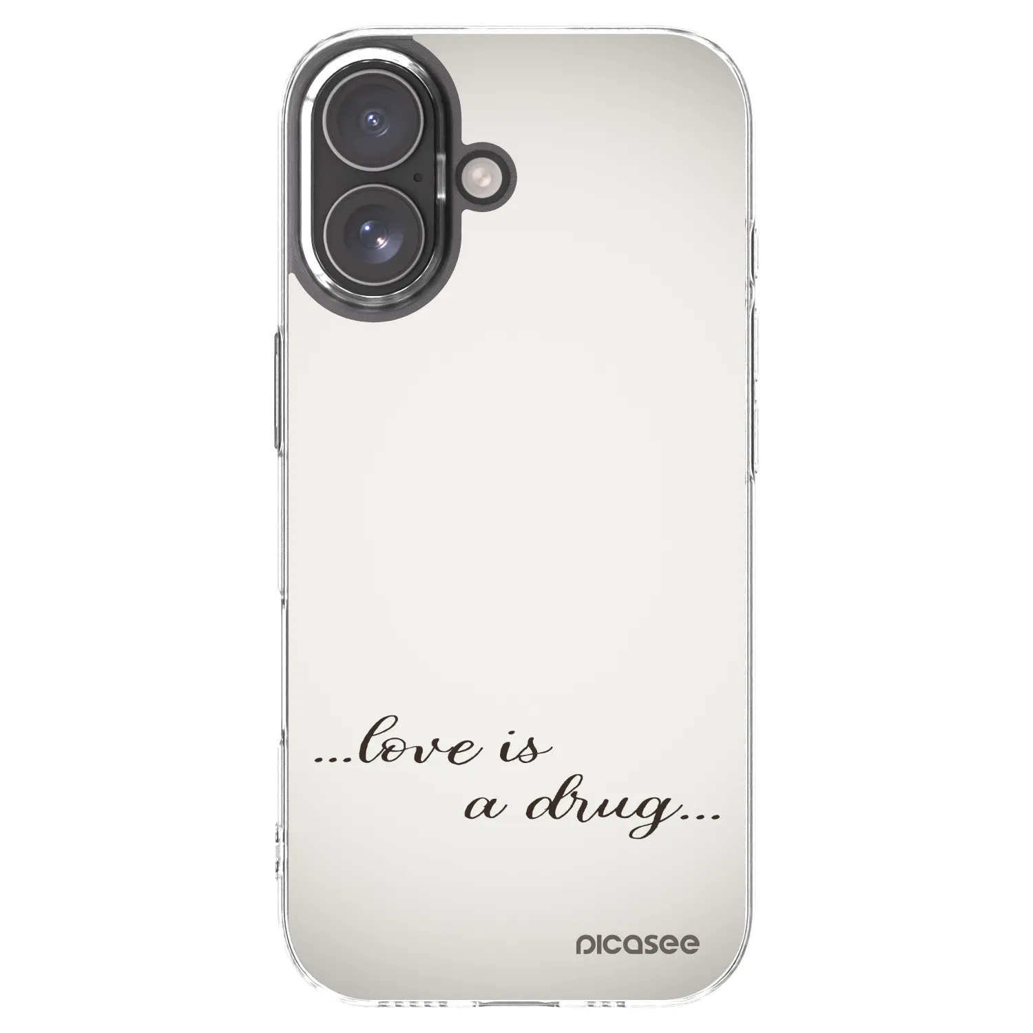 Picasee Apple iPhone 17 Hülle - Transparentes Silikon - Love is a drug
