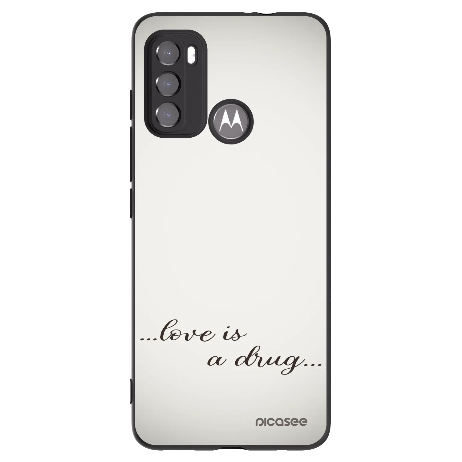 Picasee Motorola Edge 60 5G Hülle - Schwarzes Silikon - Love is a drug