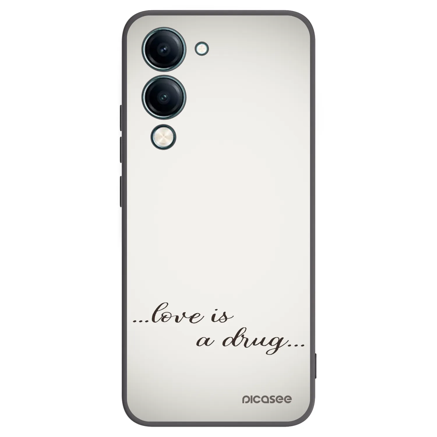 Picasee Vivo Y29s 5G Hülle - Schwarzes Silikon - Love is a drug