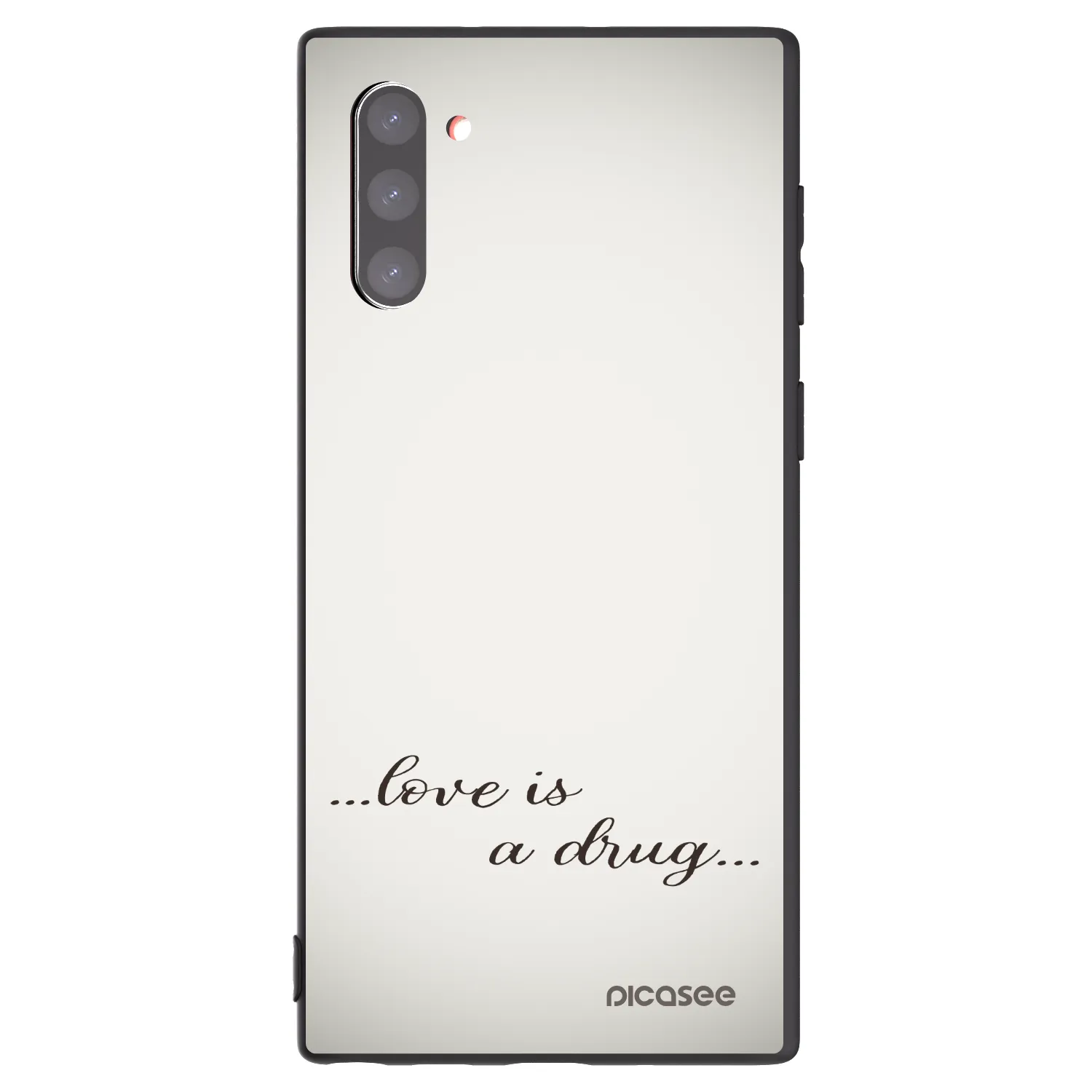 Picasee Samsung Galaxy Note 10 N970F Hülle - Schwarzes Silikon - Love is a drug