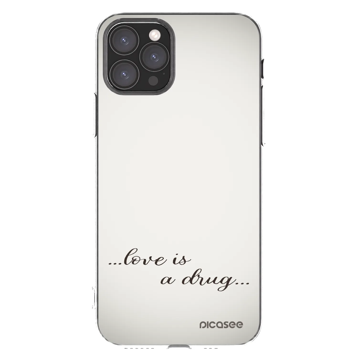 Picasee Apple iPhone 11 Pro Hülle - Transparentes Silikon - Love is a drug