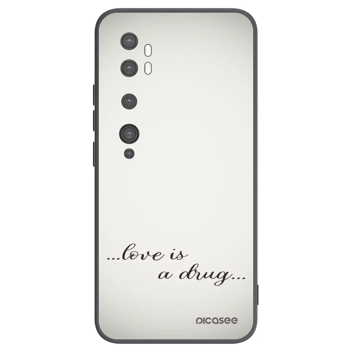 Picasee Xiaomi Mi Note 10 (Pro) Hülle - Schwarzes Silikon - Love is a drug