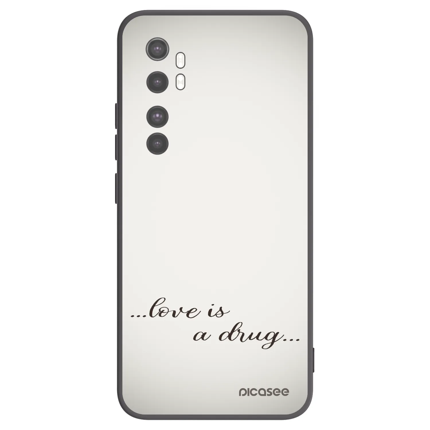 Picasee Xiaomi Mi Note 10 Lite Hülle - Schwarzes Silikon - Love is a drug