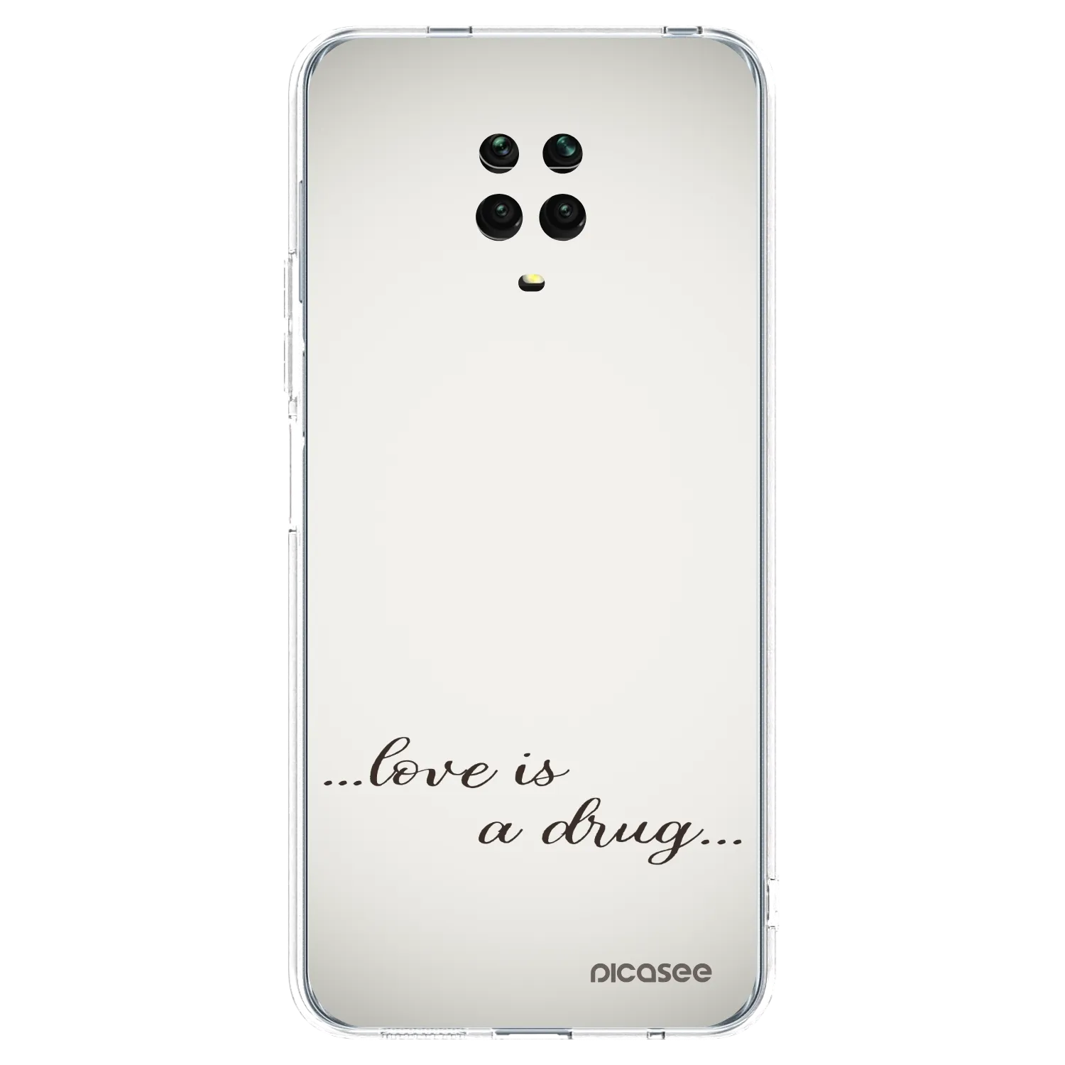 Picasee Xiaomi Redmi Note 9S Hülle - Transparentes Silikon - Love is a drug