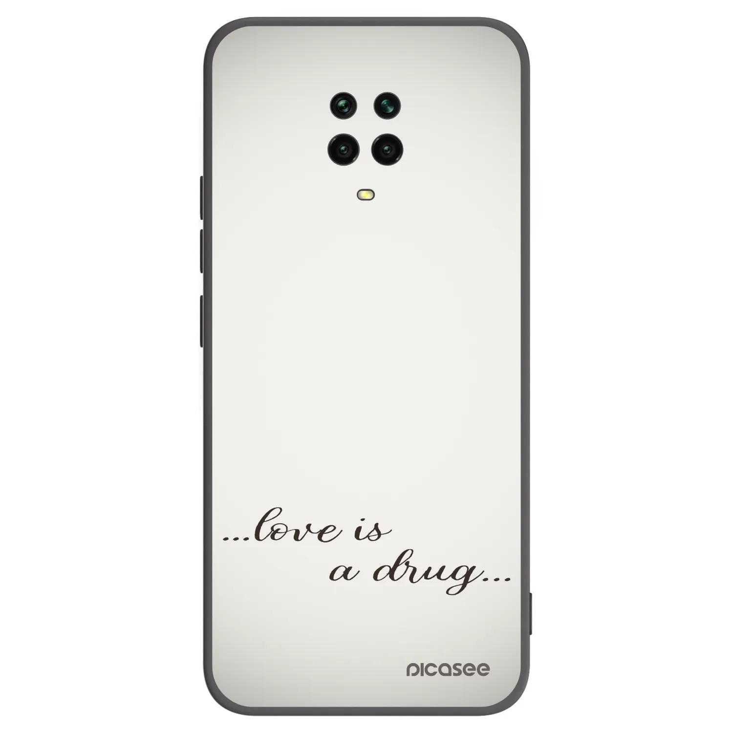Picasee Xiaomi Redmi Note 9S Hülle - Schwarzes Silikon - Love is a drug