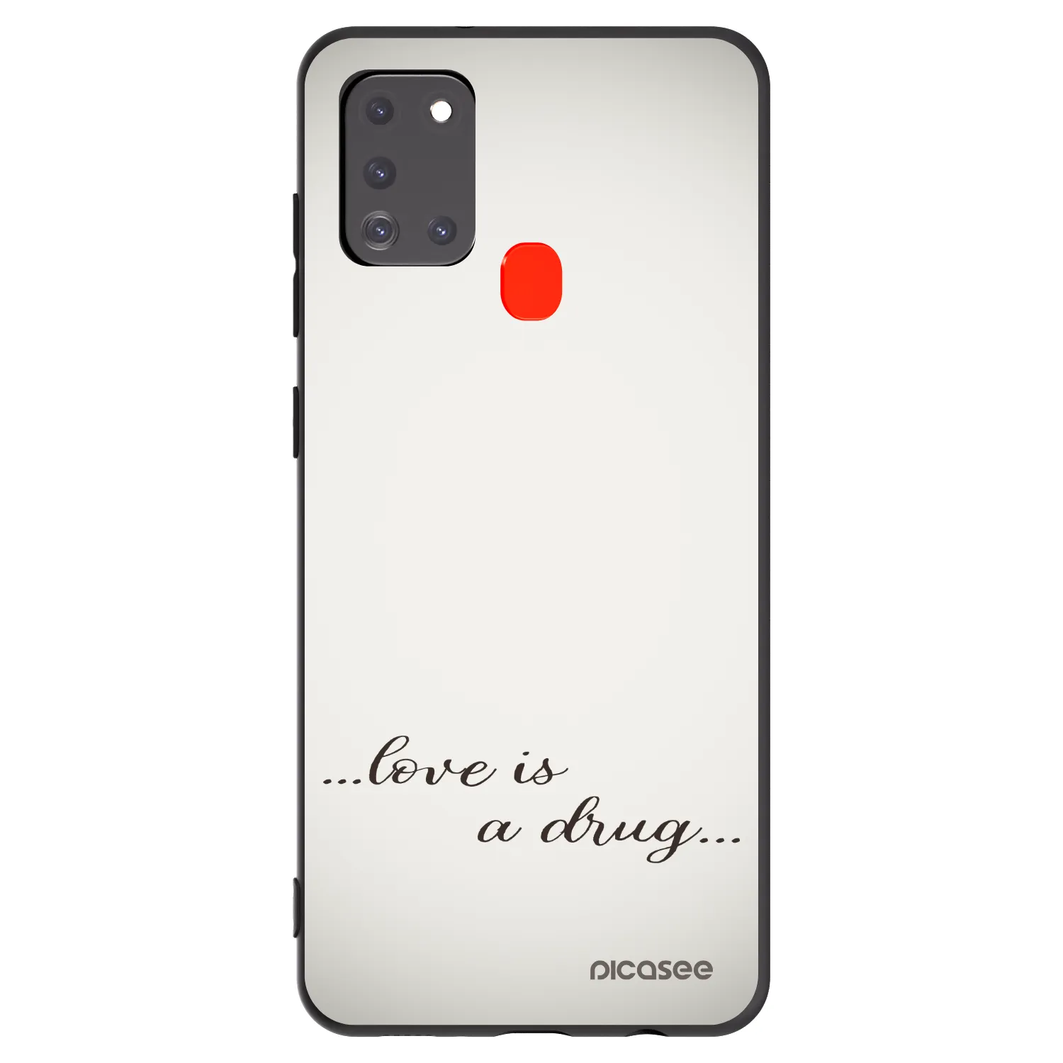 Picasee Samsung Galaxy A21s Hülle - Schwarzes Silikon - Love is a drug