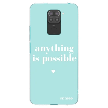 Picasee Xiaomi Redmi Note 9 Hülle - Schwarzes Silikon - Anything is possible