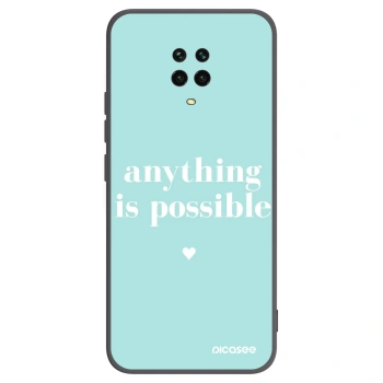 Picasee Xiaomi Redmi Note 9S Hülle - Schwarzes Silikon - Anything is possible