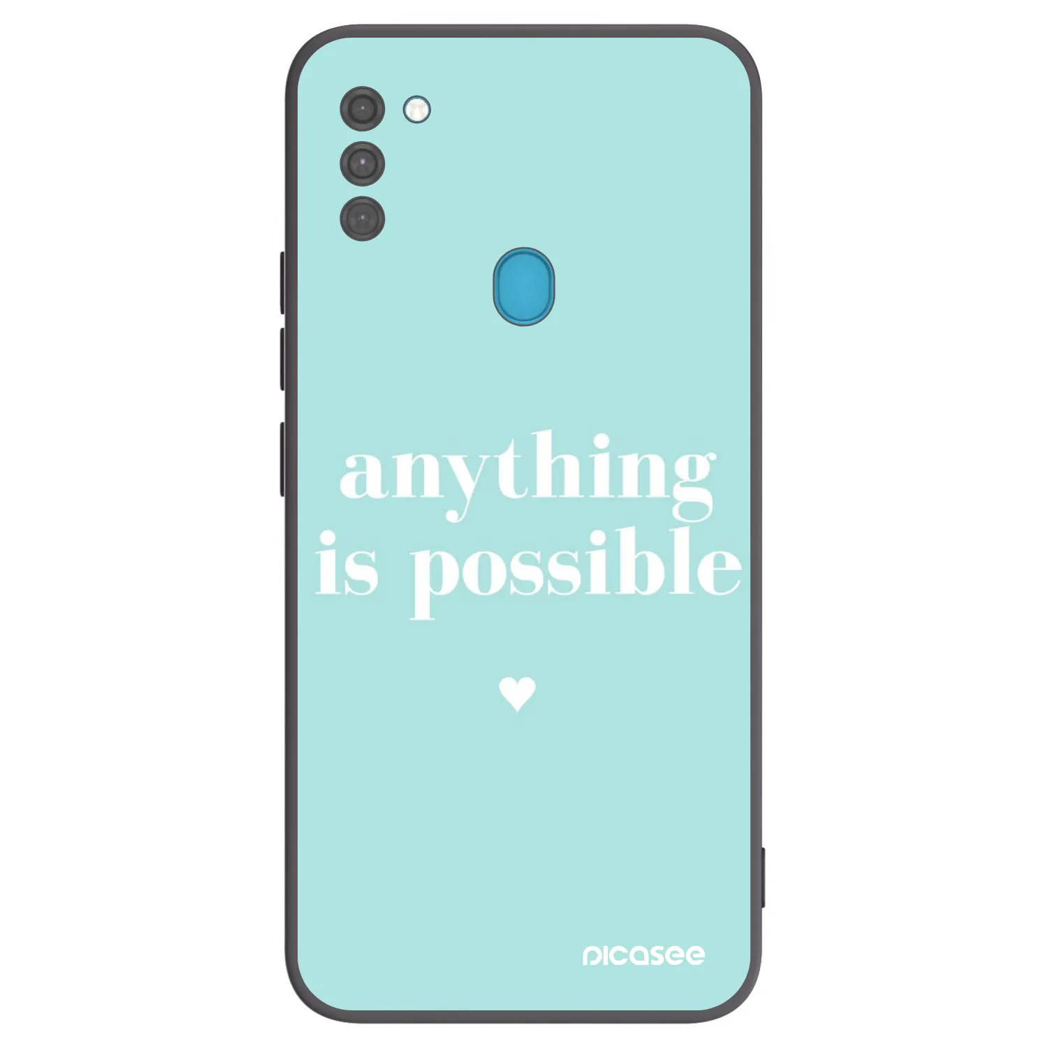 Picasee Samsung Galaxy M11 Hülle - Schwarzes Silikon - Anything is possible