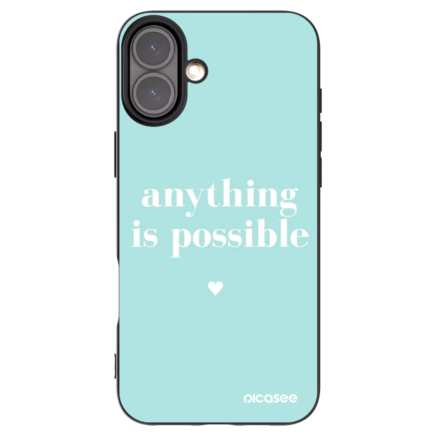 Picasee Apple iPhone 16 Plus Hülle - Schwarzes Silikon - Anything is possible