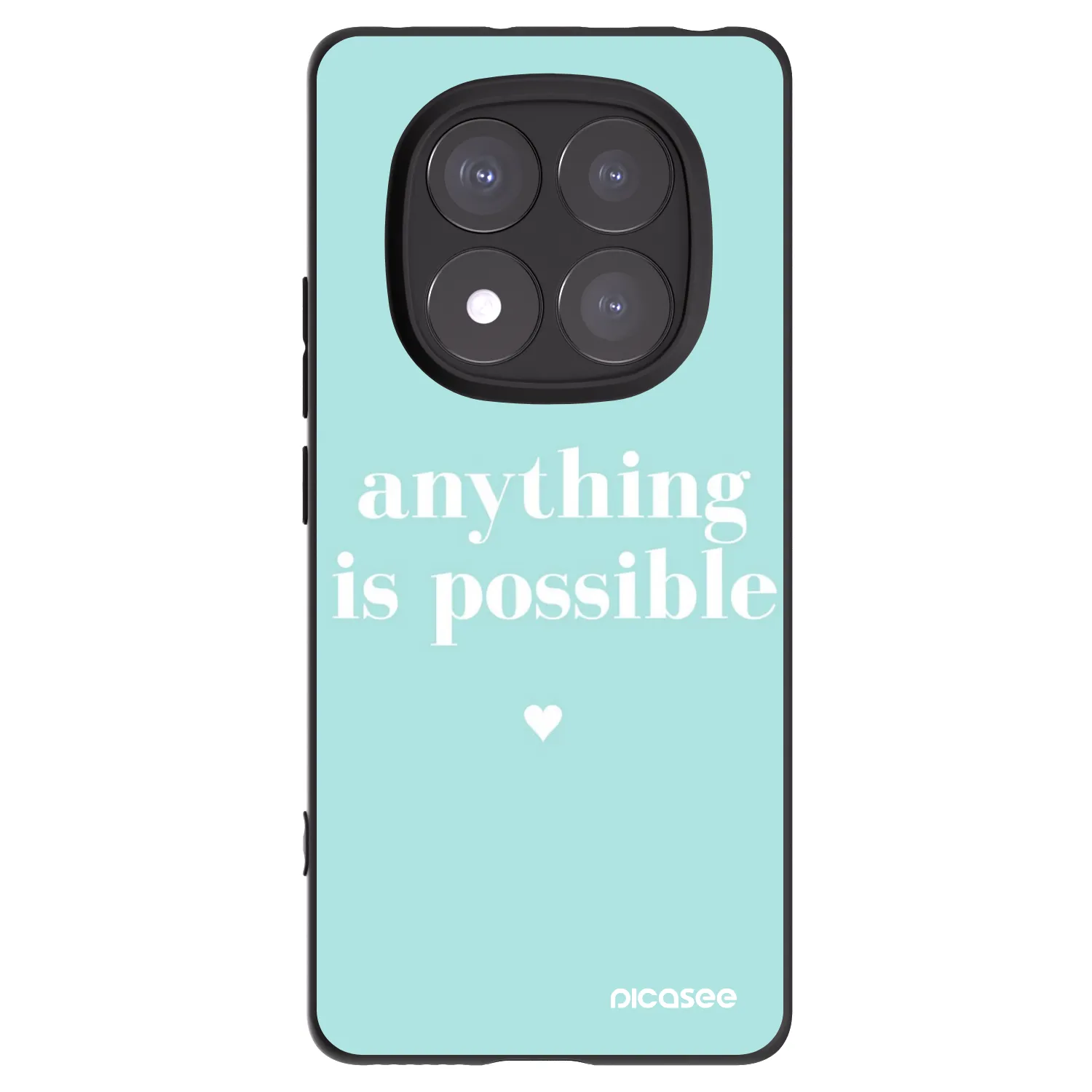 Picasee Xiaomi Redmi Note 14 Pro 5G Hülle - Schwarzes Silikon - Anything is possible