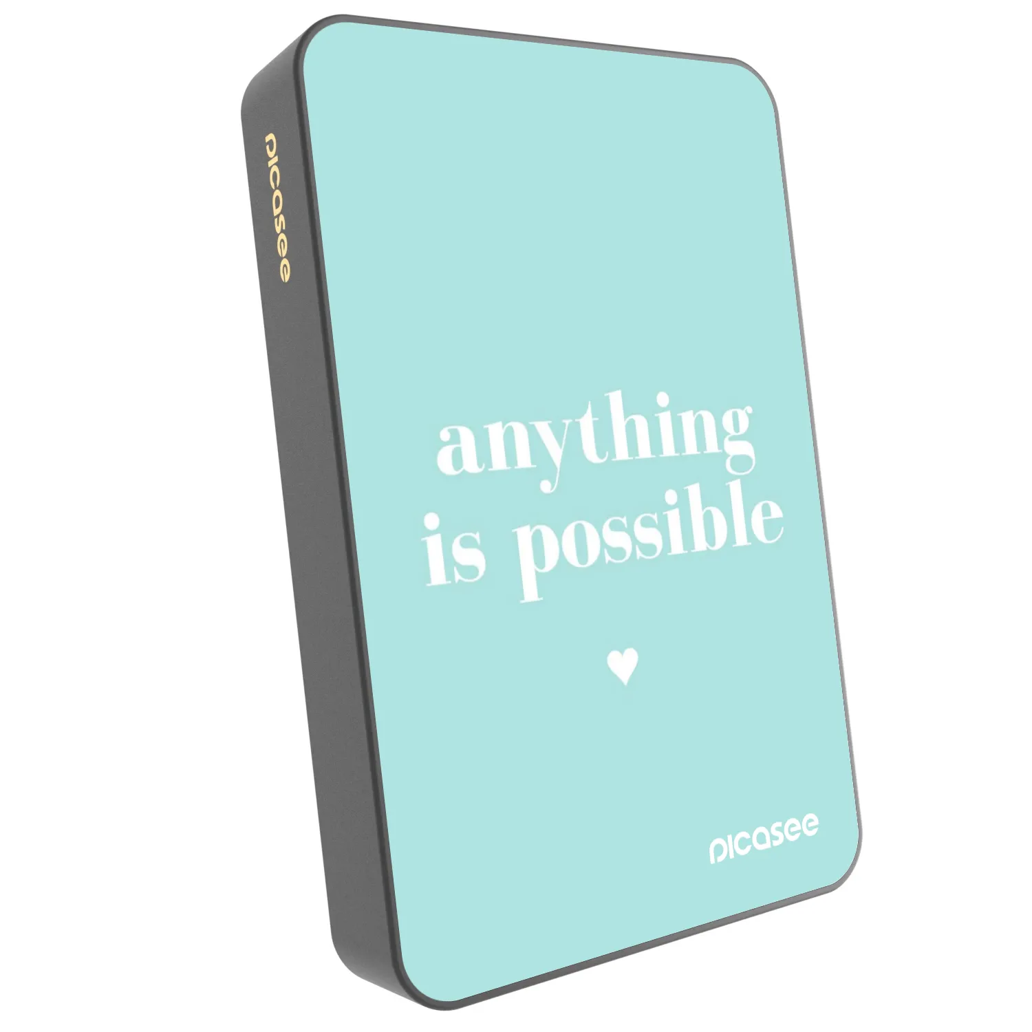 Picasee Powerbank mit MagSafe 10 000 mAh Grau - Anything is possible
