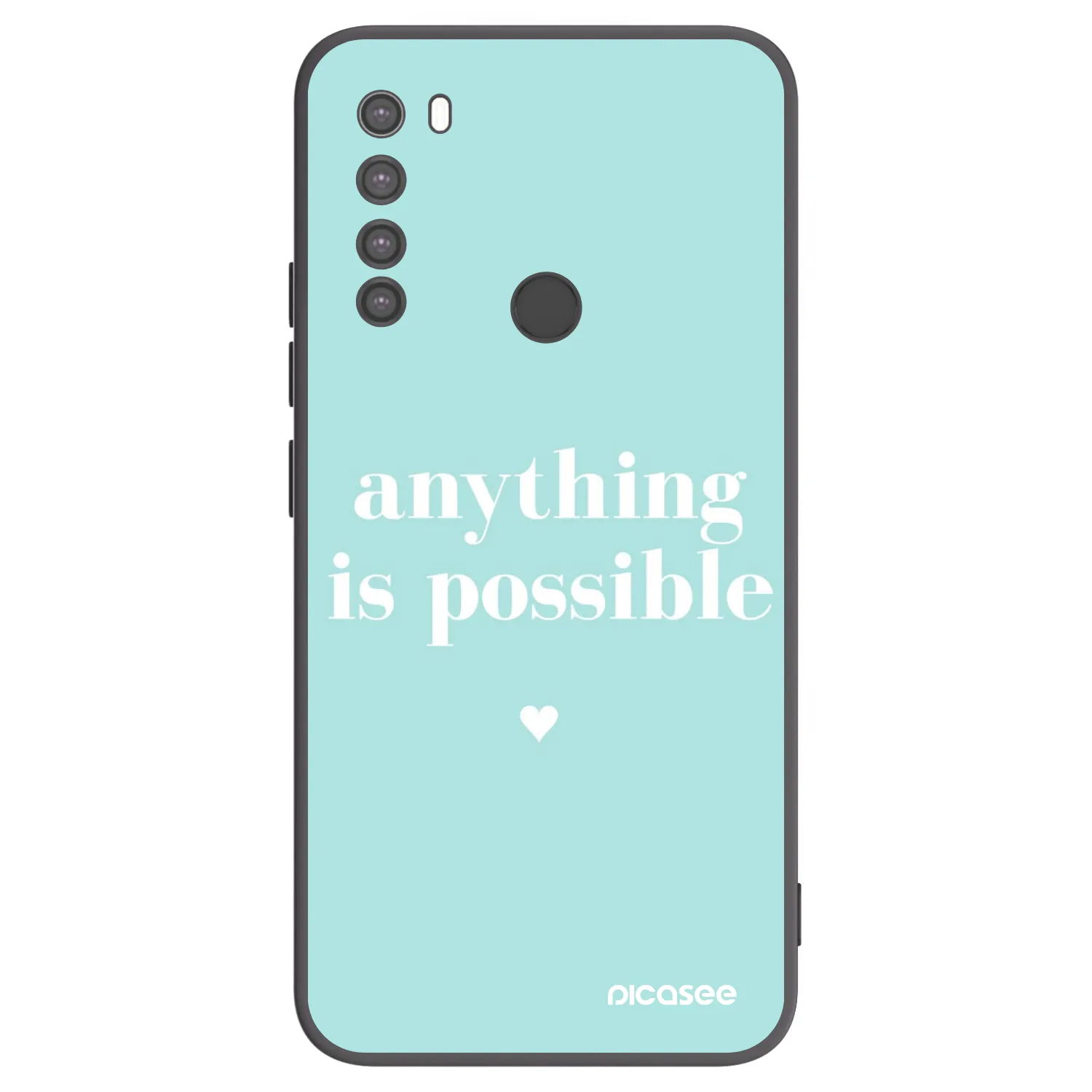 Picasee Xiaomi Redmi Note 8 Hülle - Schwarzes Silikon - Anything is possible