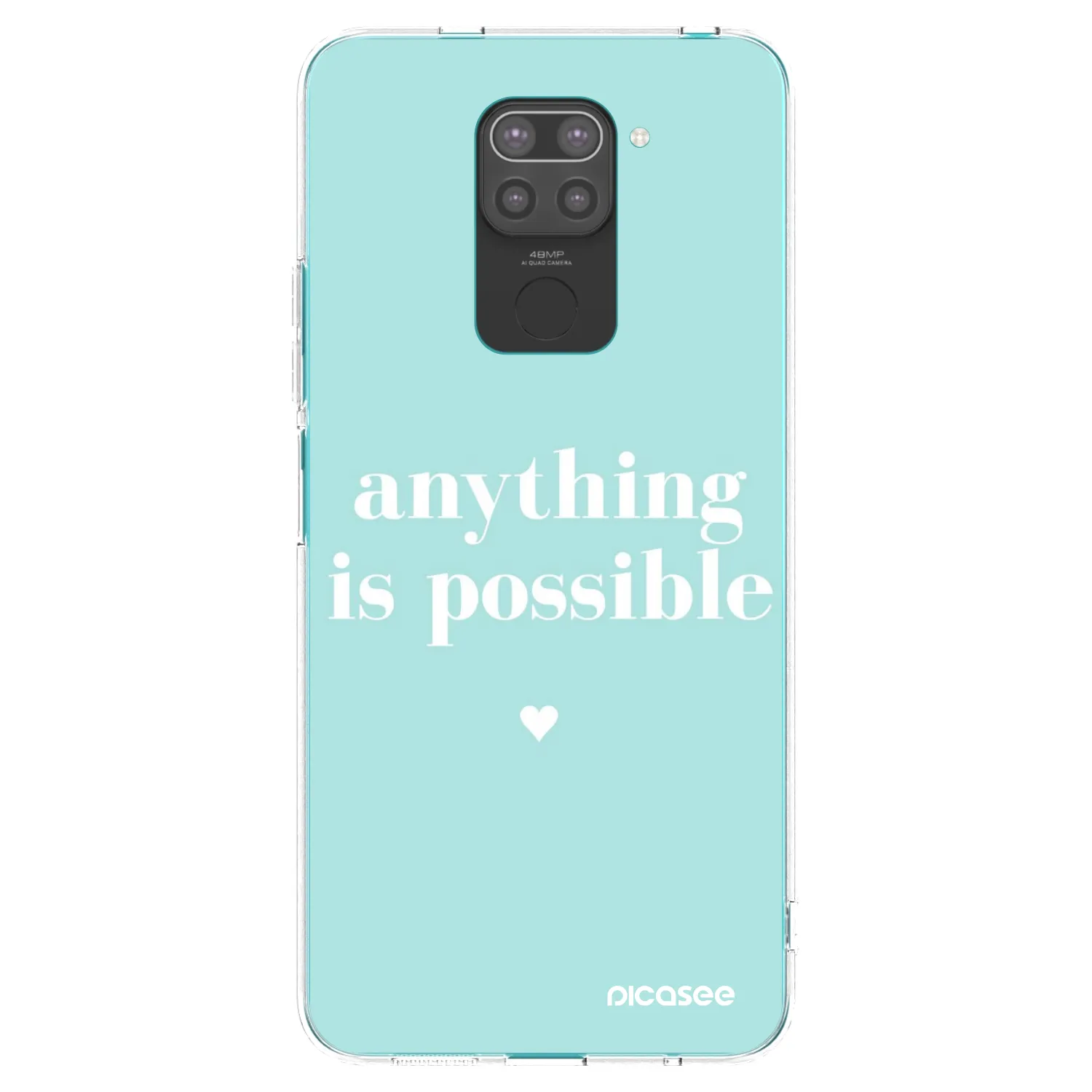 Picasee Xiaomi Redmi Note 9 Hülle - Schwarzes Silikon - Anything is possible