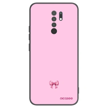 Picasee Xiaomi Redmi 9 Hülle - Schwarzes Silikon - Blush bow
