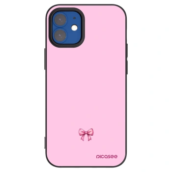 Picasee Apple iPhone 12 mini Hülle - Schwarzes Silikon - Blush bow