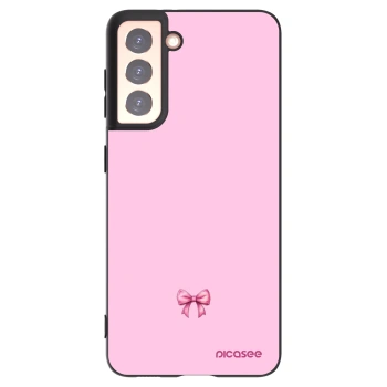 Picasee Samsung Galaxy S21 5G G991B Hülle - Schwarzes Silikon - Blush bow
