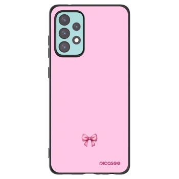 Picasee Samsung Galaxy A72 A725F Hülle - Schwarzes Silikon - Blush bow