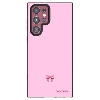 Picasee Samsung Galaxy S22 Ultra 5G Hülle - Schwarzes Silikon - Blush bow