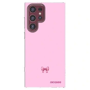 Picasee Samsung Galaxy S22 Ultra 5G Hülle - Transparentes Silikon - Blush bow