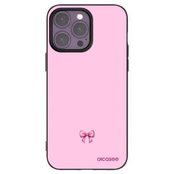 Picasee Apple iPhone 14 Pro Max Hülle - Schwarzes Silikon - Blush bow
