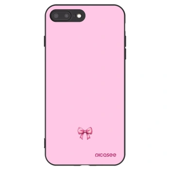 Picasee Apple iPhone 8 Plus Hülle - Schwarzes Silikon - Blush bow