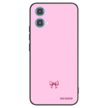 Picasee Motorola Moto G34 5G Hülle - Schwarzes Silikon - Blush bow