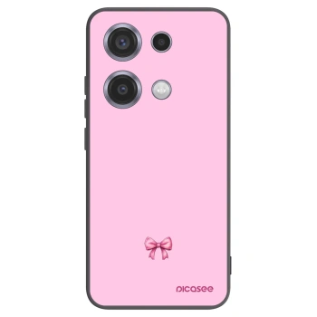 Picasee Xiaomi Redmi Note 14S Hülle - Schwarzes Silikon - Blush bow