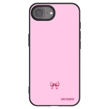 Picasee Apple iPhone 17e Hülle - Schwarzes Silikon - Blush bow