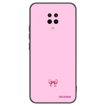 Picasee Xiaomi Redmi Note 9 Pro Hülle - Schwarzes Silikon - Blush bow