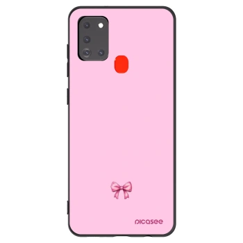 Picasee Samsung Galaxy A21s Hülle - Schwarzes Silikon - Blush bow