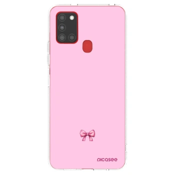 Picasee Samsung Galaxy A21s Hülle - Transparentes Silikon - Blush bow