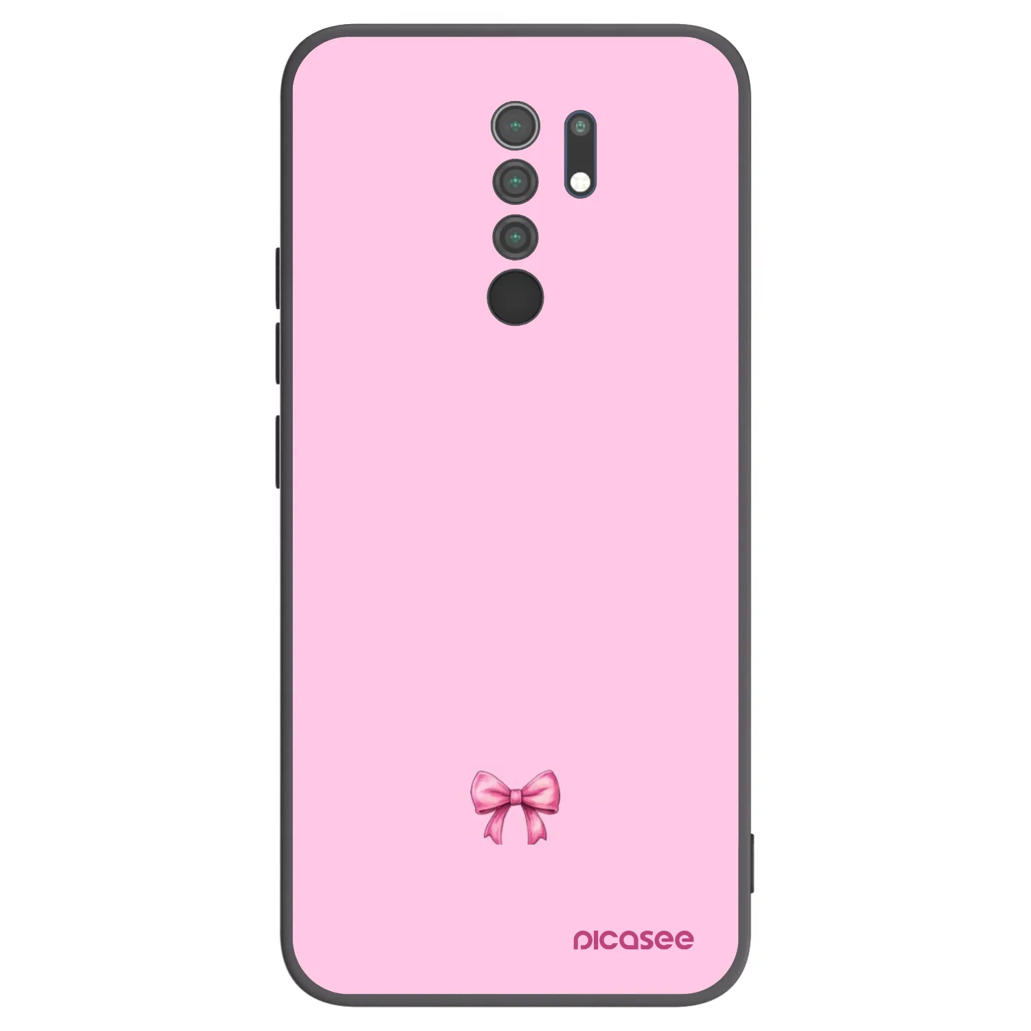 Picasee Xiaomi Redmi 9 Hülle - Schwarzes Silikon - Blush bow
